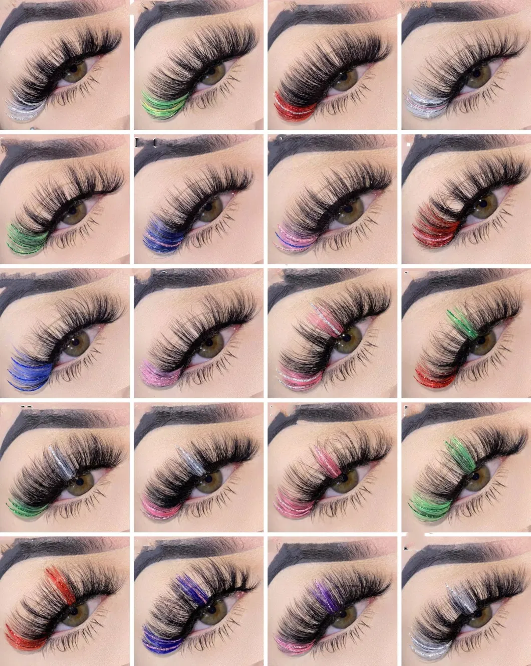 Stage Colorful Strip Silk Lashes Accept Customized Logo