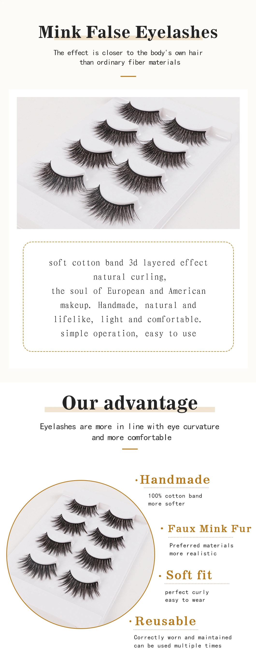 Vegan Friendly Faux Mink Eyelash Extension Wholesale Bulk Custom Eyelash Packaging Silk Mink Full Strip Lashes