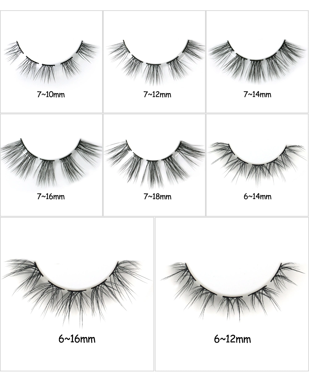 New Arrival 3D Effect Private Label Individual Cluster Natural DIY Pre-Cut Wispy Human Hair Lashes