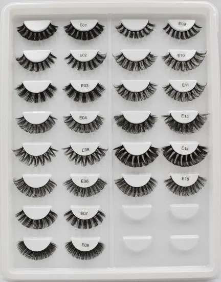 Unterstützen Sie die individuelle Anpassung von Mink Wispy Lashes. Kleine natürliche 3D-Nerzwimpern mit vollem Streifen